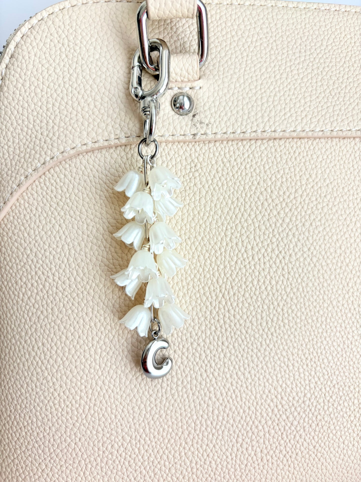 Personalized Clip-On Bag Charm with Acrylic Tulips