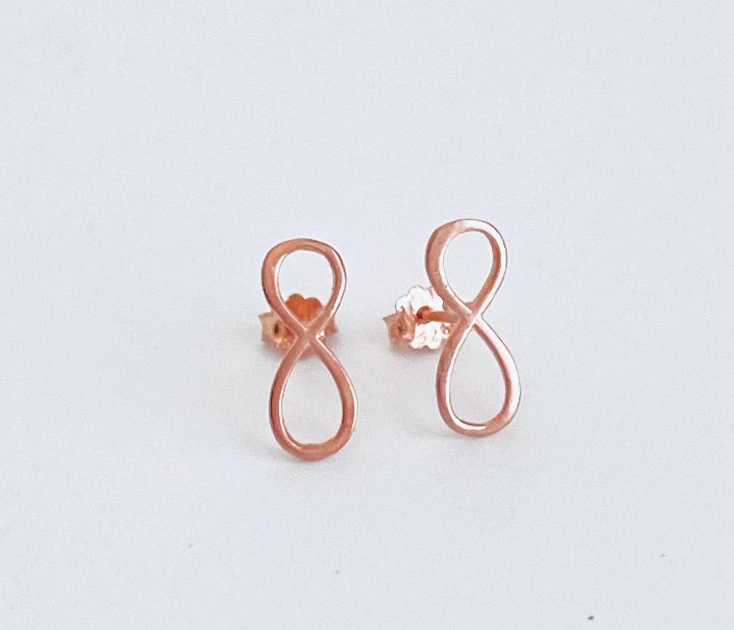Dainty Infinity Studs • Available in Sterling Silver, Gold over Silver, or Rose Gold over Silver
