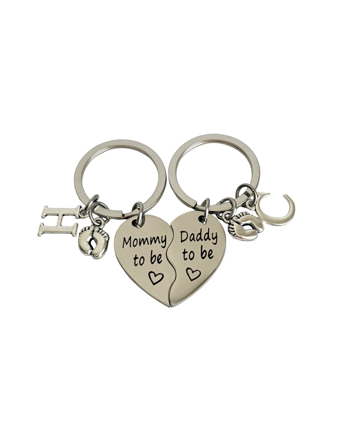 Personalized Parents-To-Be Keychain Set