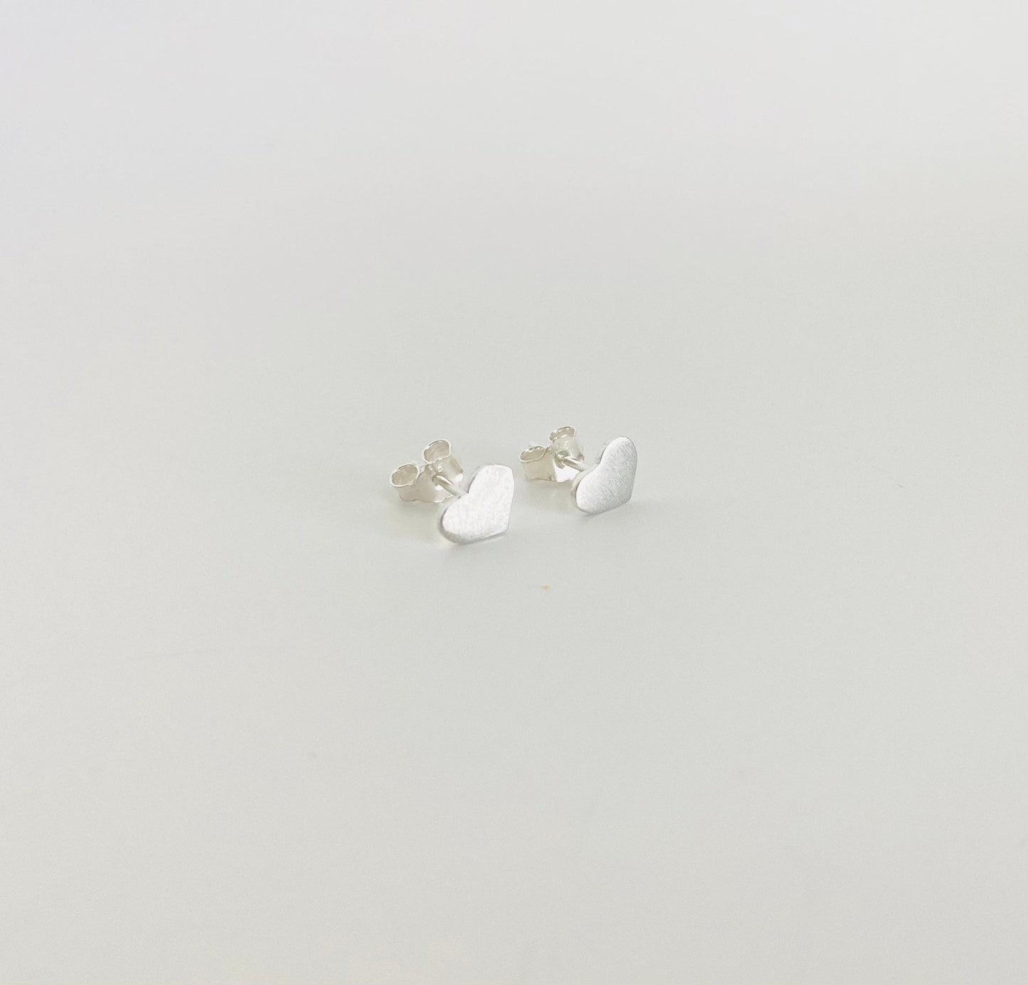 Sterling Silver Tiny Heart Stud Earrings • 925 Dainty Heart Studs