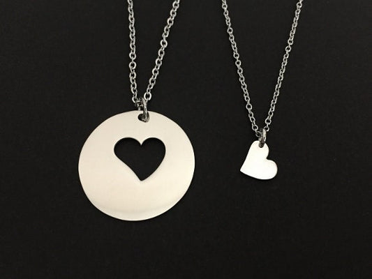 Stainless Steel Mother & Daughter Necklace Set • Matching Mom and Daughter Jewelry