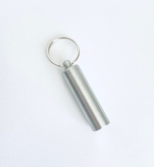 Personalized Stainless Steel Small Pill Holder Keychain