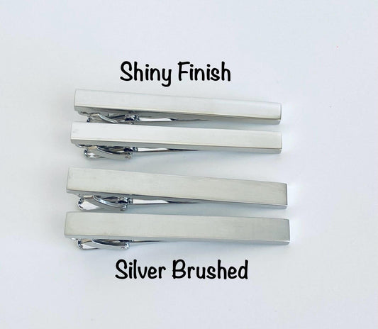 Personalized Long Tie Clip • Polished & Matte Finish