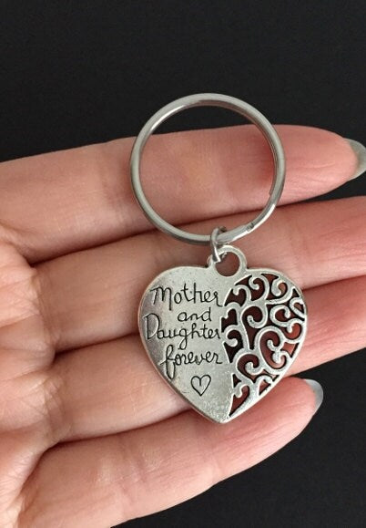 Base Metal Mom Daughter Keychain