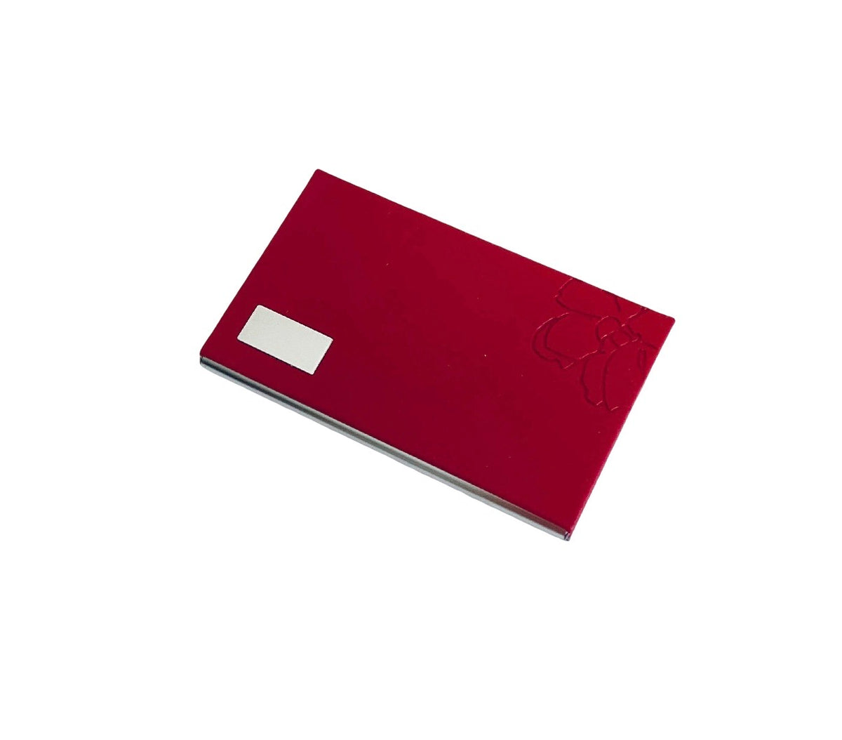 Personalized Faux Leather Business Card Holder • Red or Black