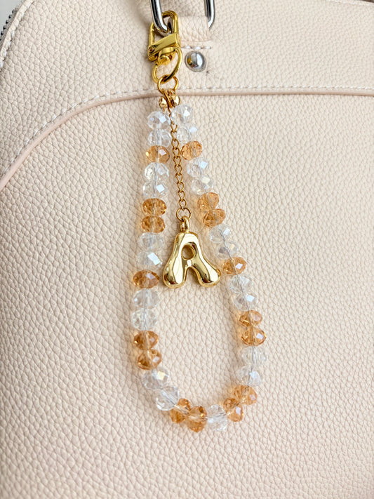 Personalized Initial Purse Charm • Crystal Beaded Bag Charm