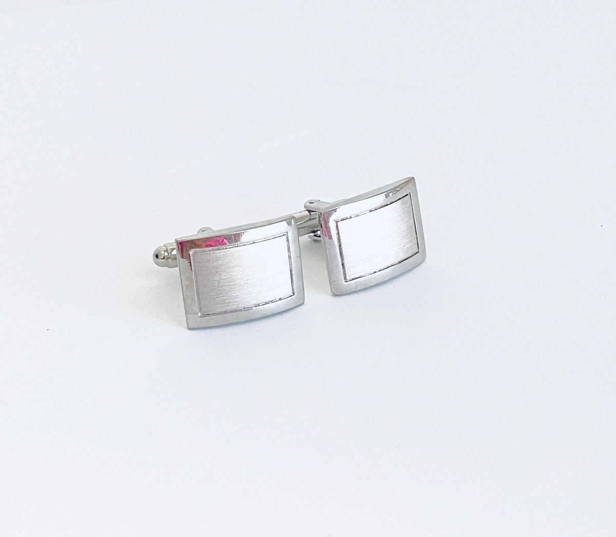 Personalized Two Tone Rectangular Cufflinks. Groomsmen Gift