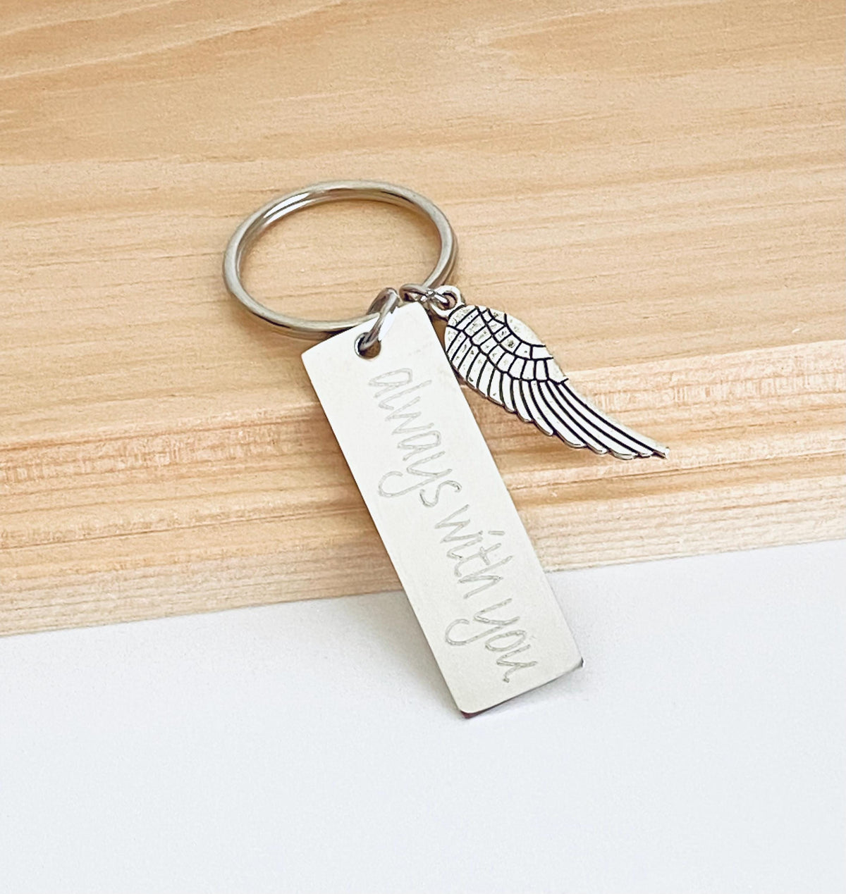 Personalized Angel Wing Keychain