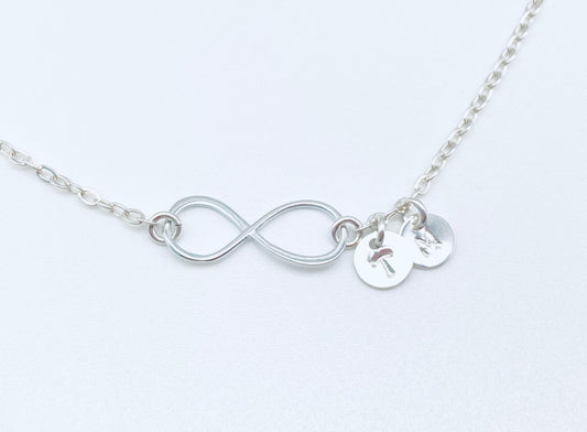 Personalized Infinity Bracelet with Multiple Initial Charms • Custom Family Bracelet in Sterling Silver or Gold Filled