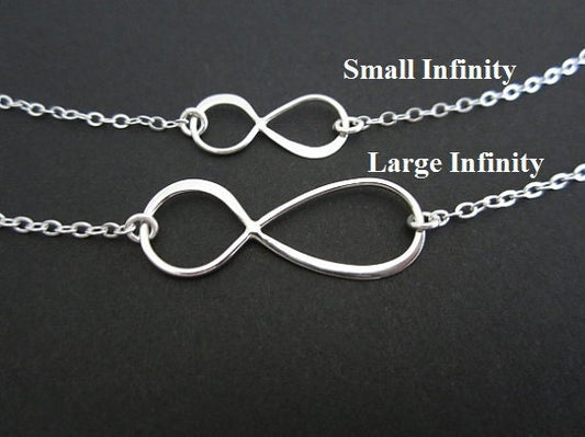 Sterling Silver Infinity Necklace • 925 Silver Symbol of Love Pendant