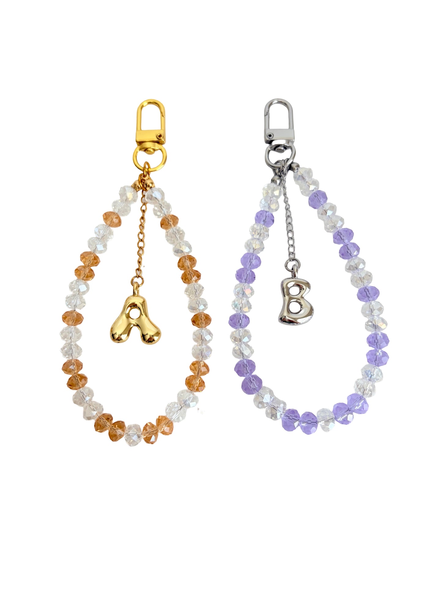 Personalized Initial Purse Charm • Crystal Beaded Bag Charm