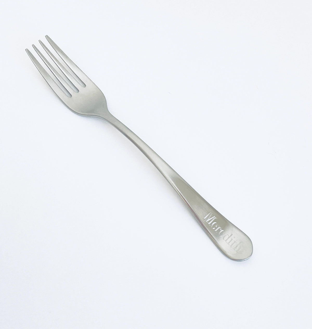 Personalized Stainless Steel Matte Utensils • Custom Engraved Knife, Fork & Spoon