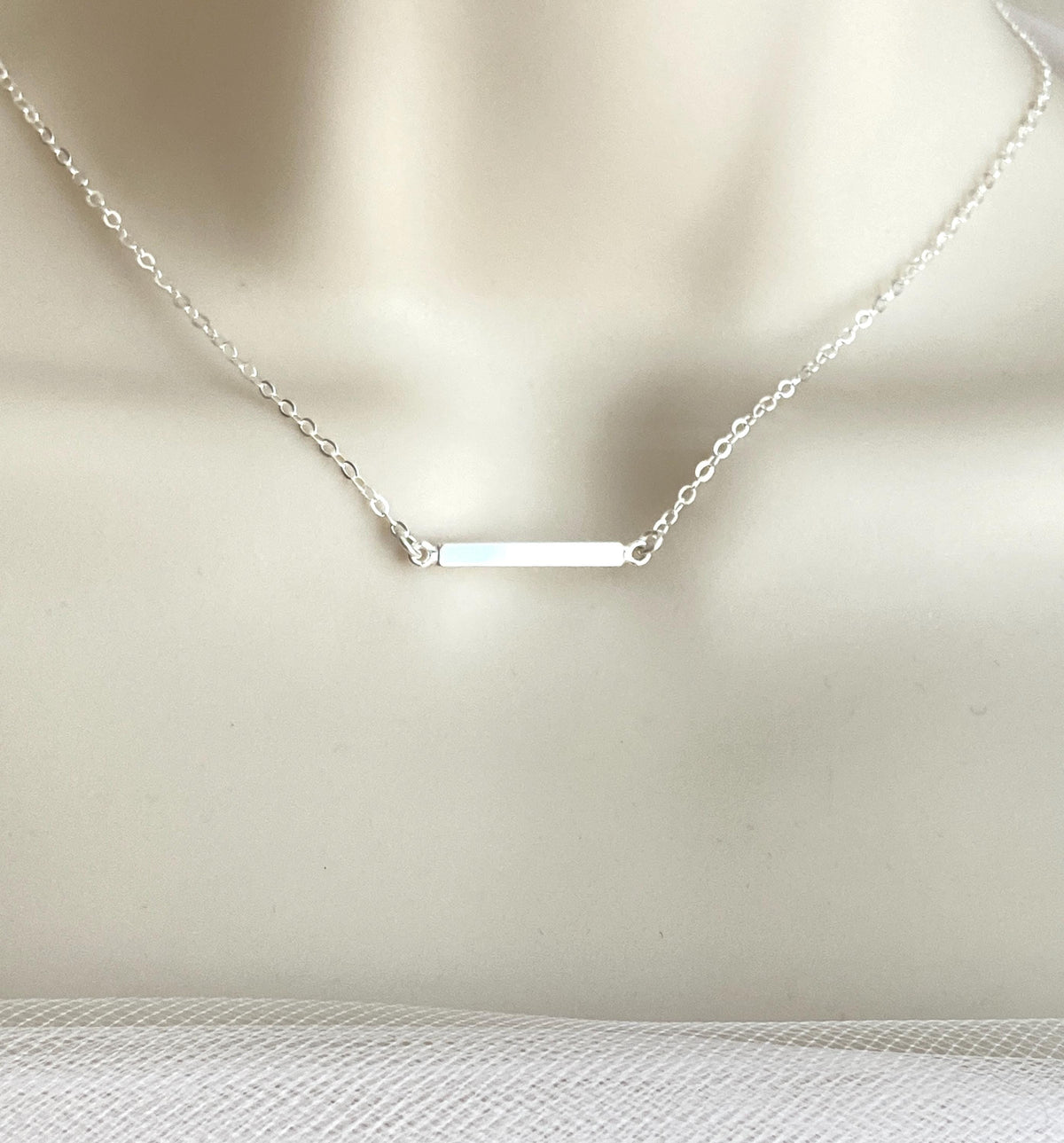 Sterling Silver Tiny Bar Necklace