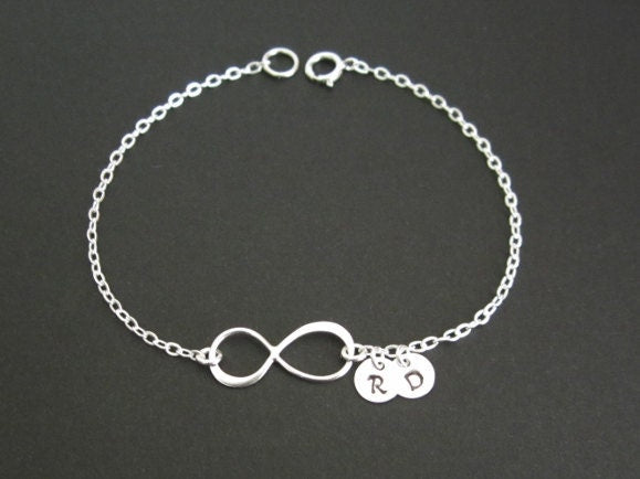 Personalized Infinity Bracelet • Sterling Silver or Gold Filled