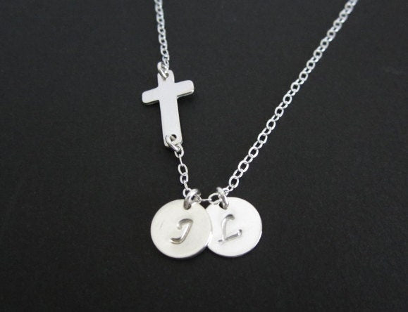 Personalized Sterling Silver Cross Necklace