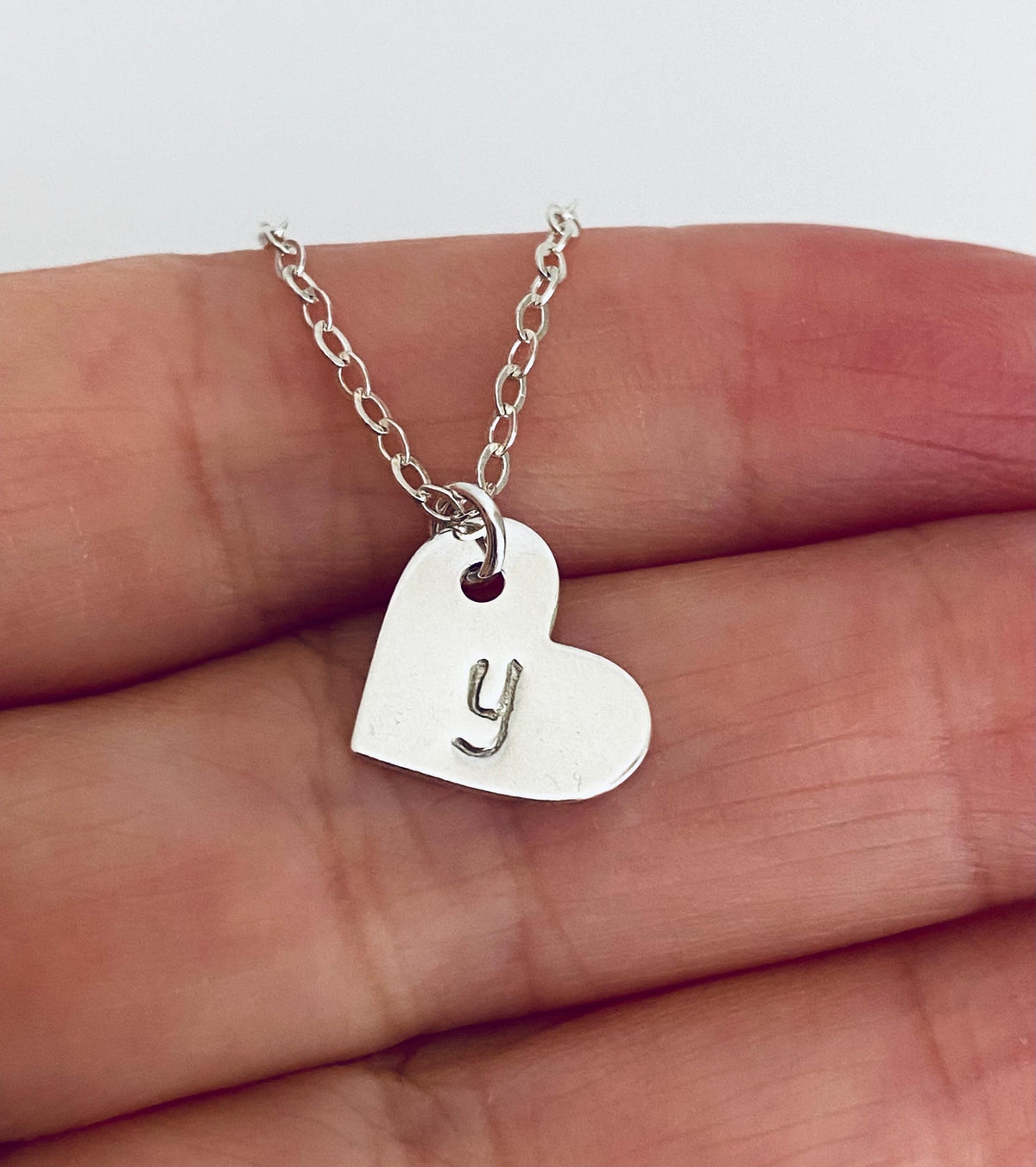 Personalized Sterling Silver Sideway Heart Necklace
