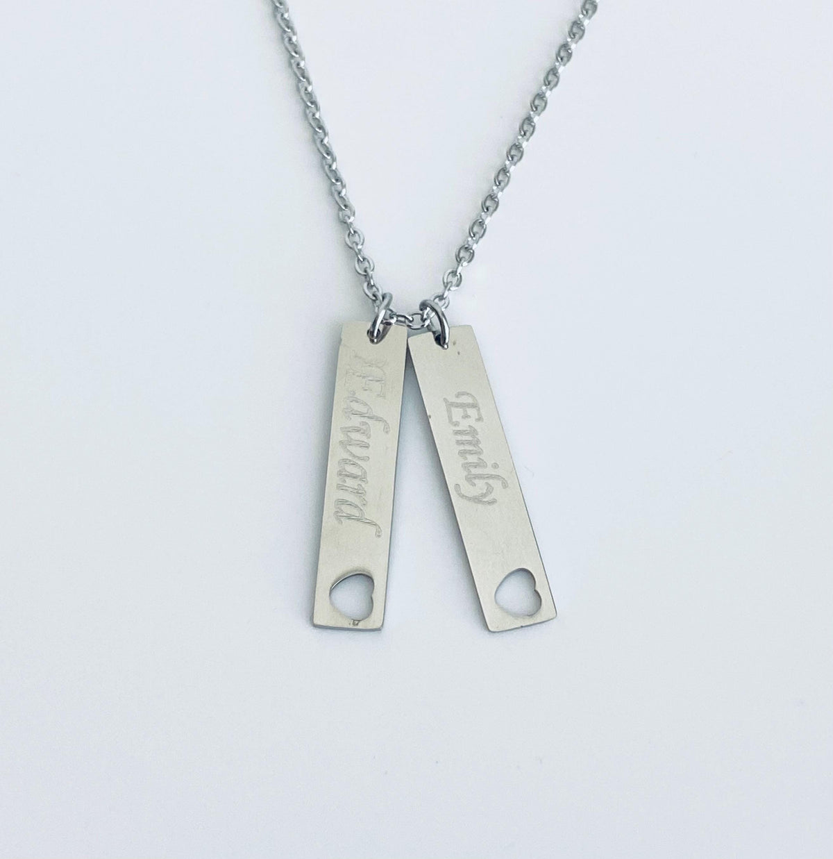 Personalized Stainless Steel Vertical Bar Necklace