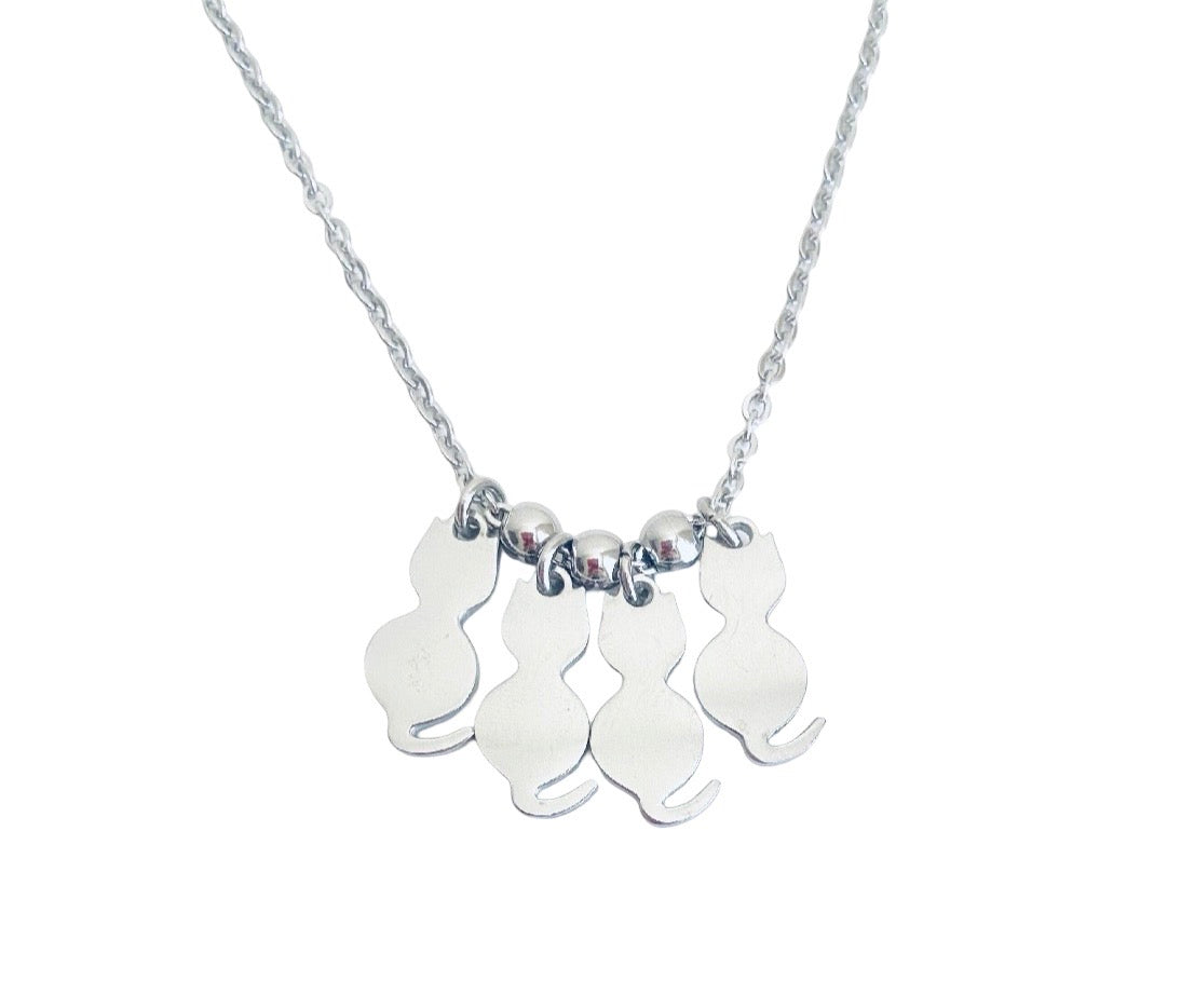 Personalized Stainless Steel Cat Necklace