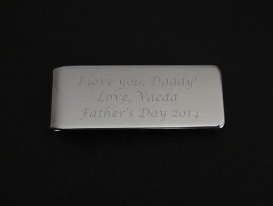 Personalized Stainless Steel Money Clip • Custom Engraved Slim Metal Cash Holder for Men Gift