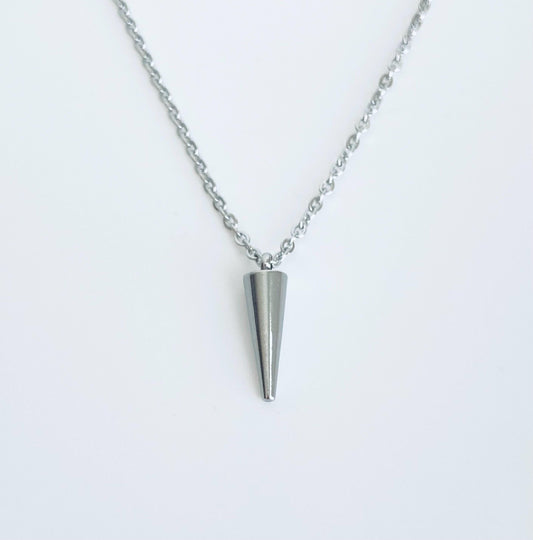Minimalist Stainless Steel Spike Necklace. Delicate Layering Spike Pendant Necklace. Edgy Jewelry Gift for Her. Everyday Modern Jewelry.