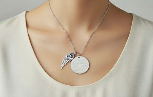 Personalized Angel Wing Necklace