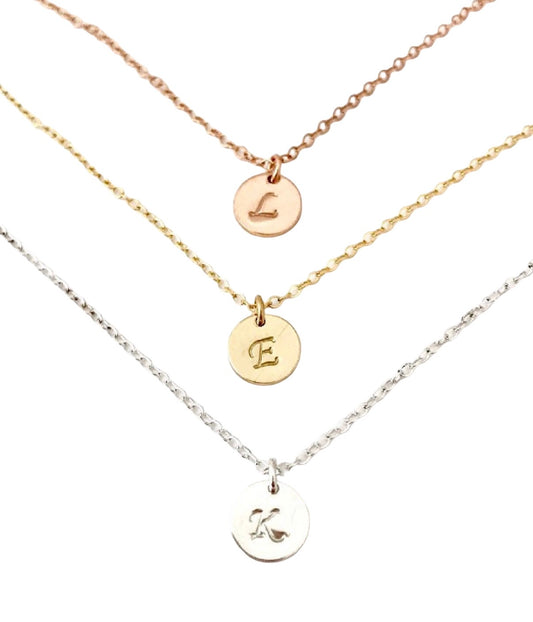 Personalized Initial Necklace • Sterling Silver, Gold Filled & Rose Gold