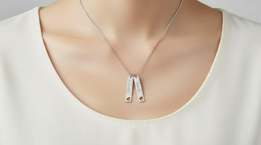 Personalized Stainless Steel Vertical Bar Necklace