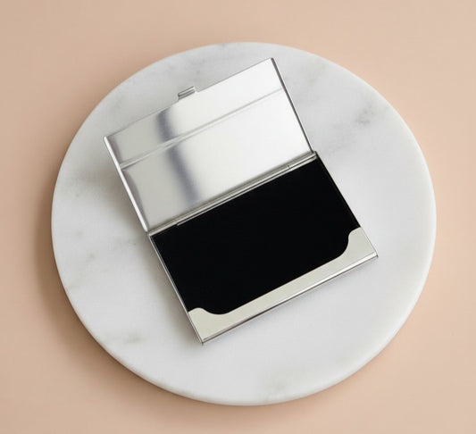 Personalized Faux Leather Business Card Holder