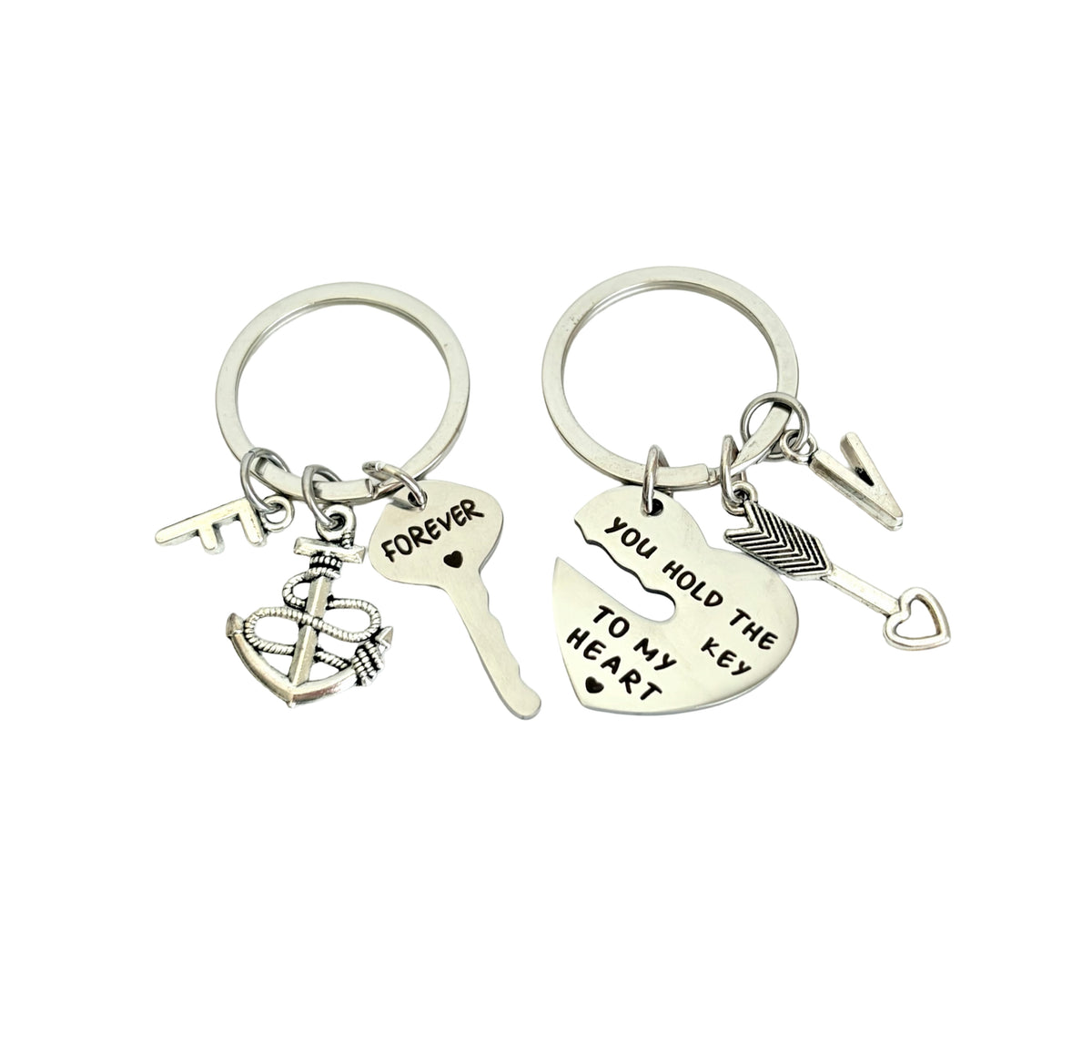 Personalized Stainless Steel Couple Keychain Set