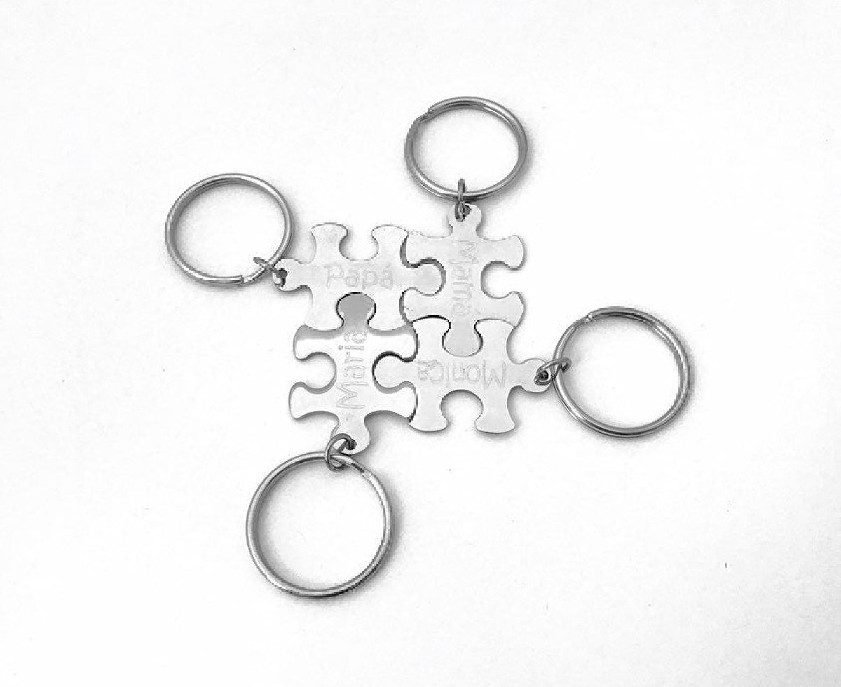 Personalized Stainless Steel Puzzle Keychain