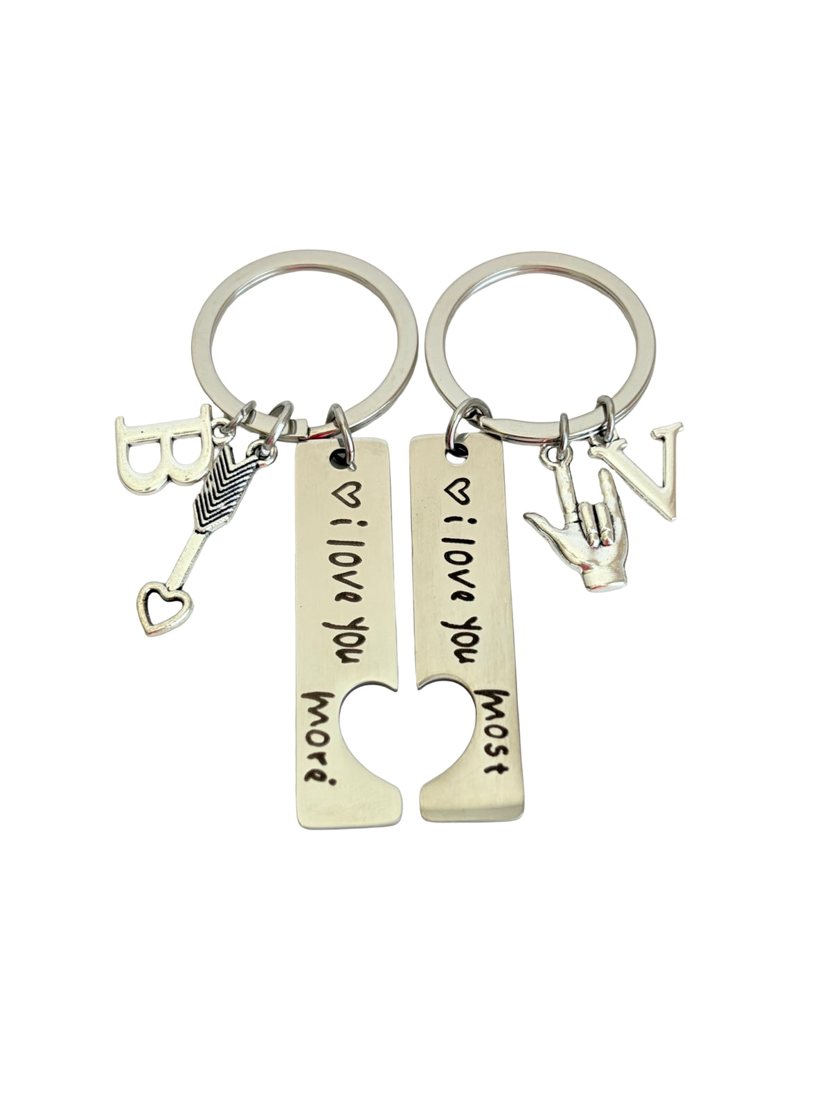 Personalized “I Love You" Keychain Set