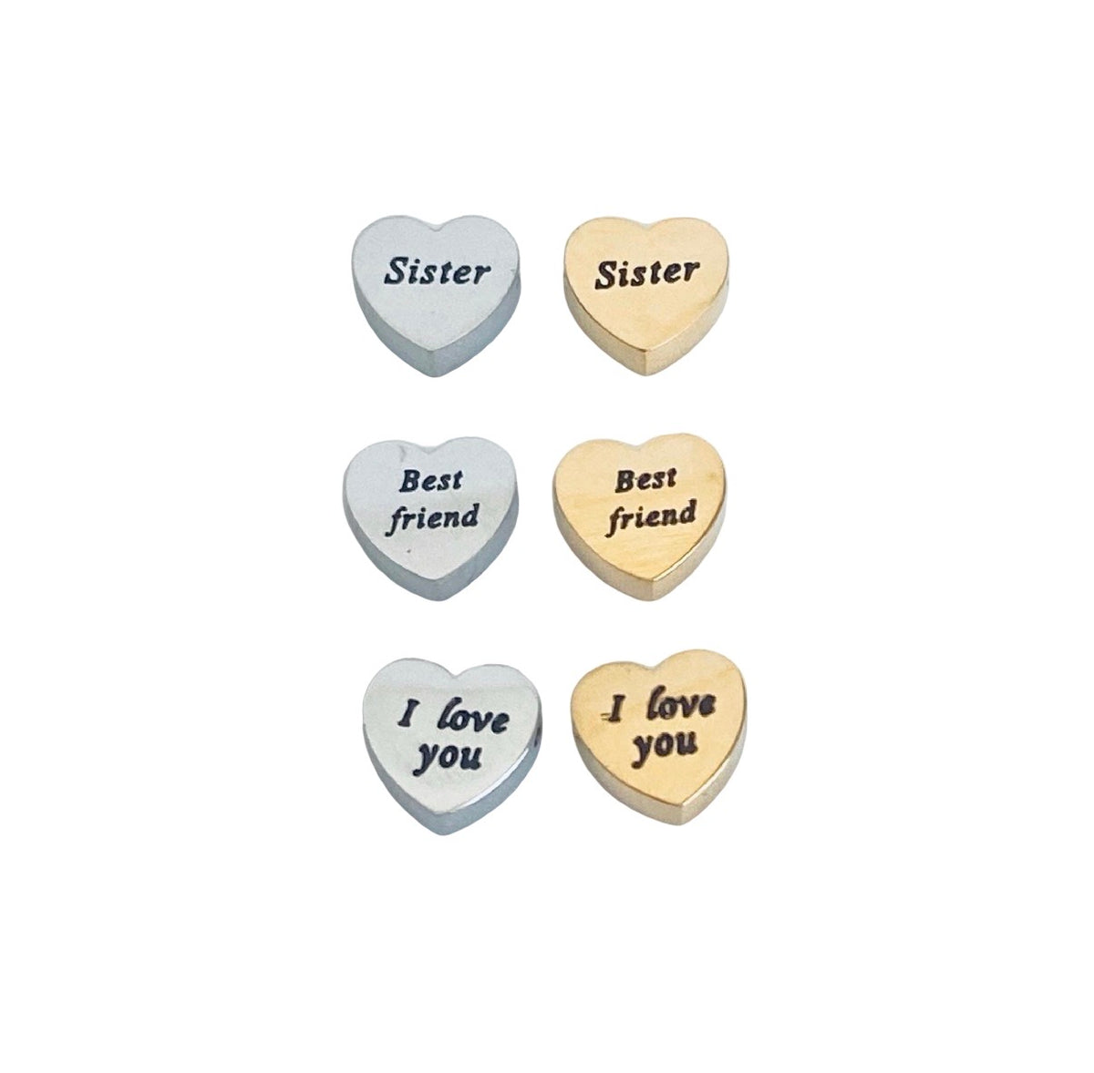 Personalized Small Heart Necklace • Stainless Steel & Gold over Stainless Steel