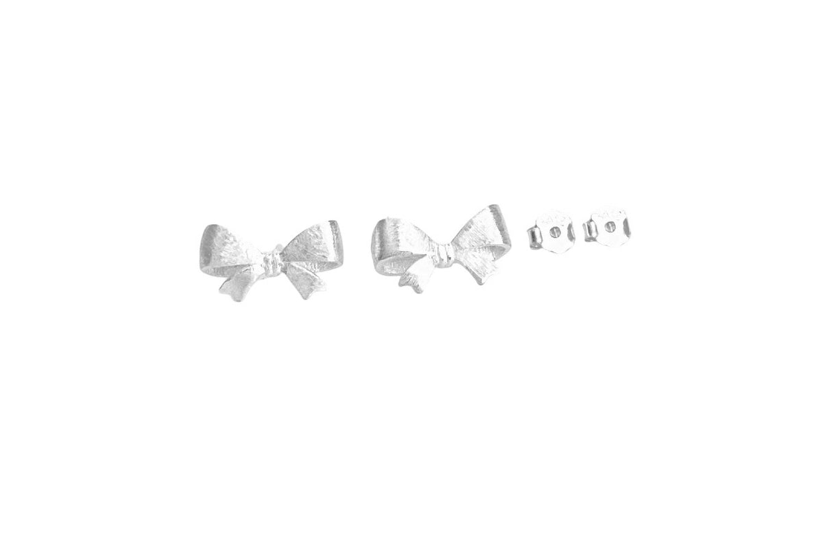 Sterling Silver Bow Stud Earrings