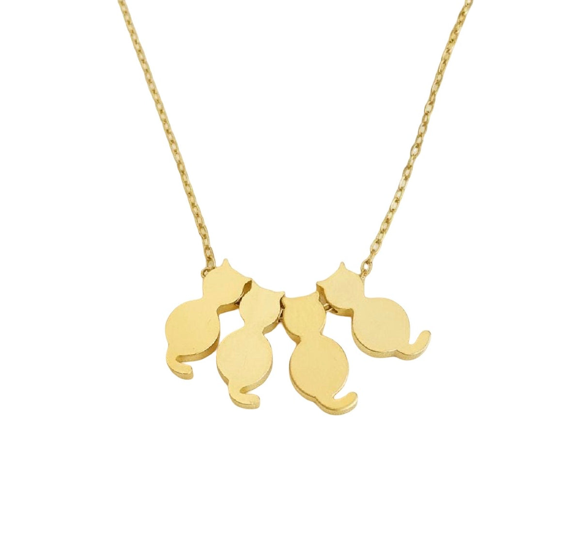 Personalized Gold Cat Necklace