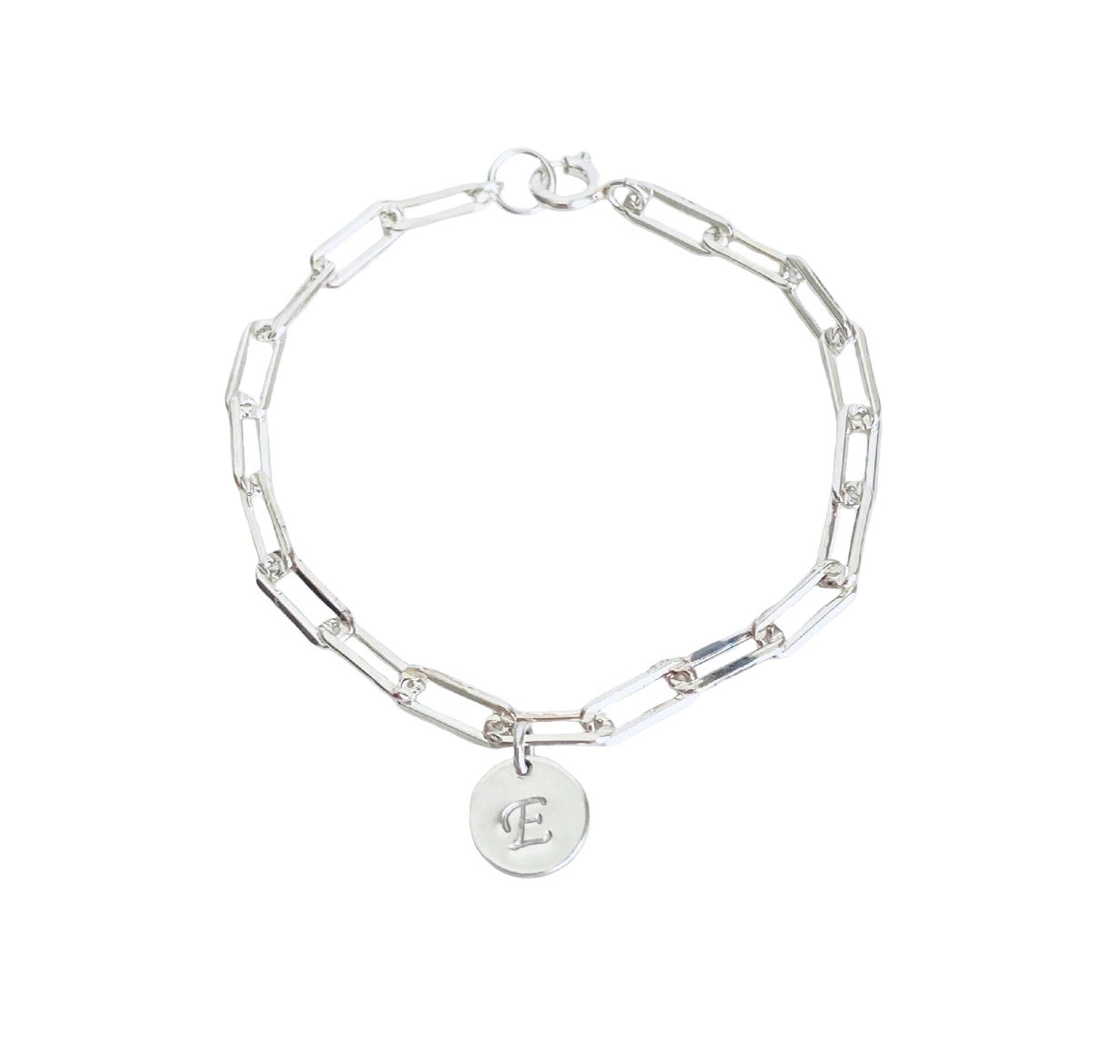 Personalized Sterling Silver Paperclip Chain Bracelet