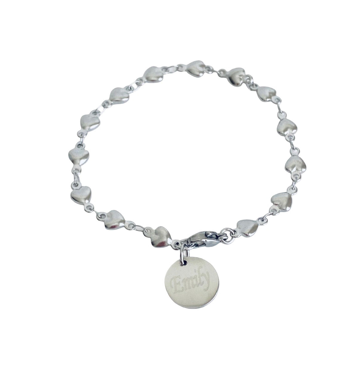 Personalized Stainless Steel Heart Chain Bracelet