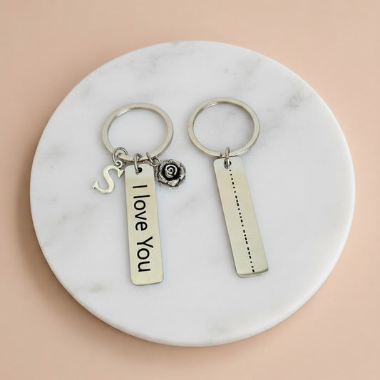 Personalized Morse Code Keychain