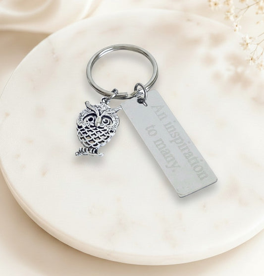 Personalized Owl Keychain
