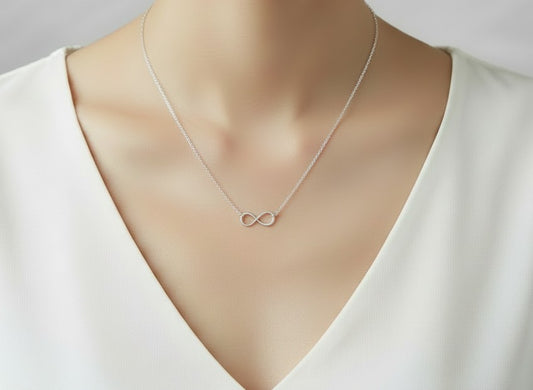 Sterling Silver Infinity Necklace • 925 Silver Symbol of Love Pendant