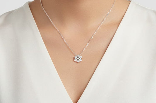 Sterling Silver Snowflake Pendant Necklace