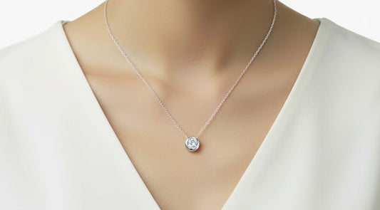 Sterling Silver Solitaire Pendant Necklace