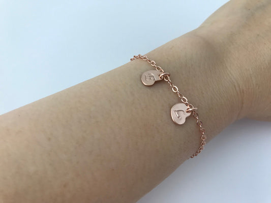 Personalized Initial Bracelet • Custom Initial Bracelet in Sterling Silver, Gold Filled or Rose Gold