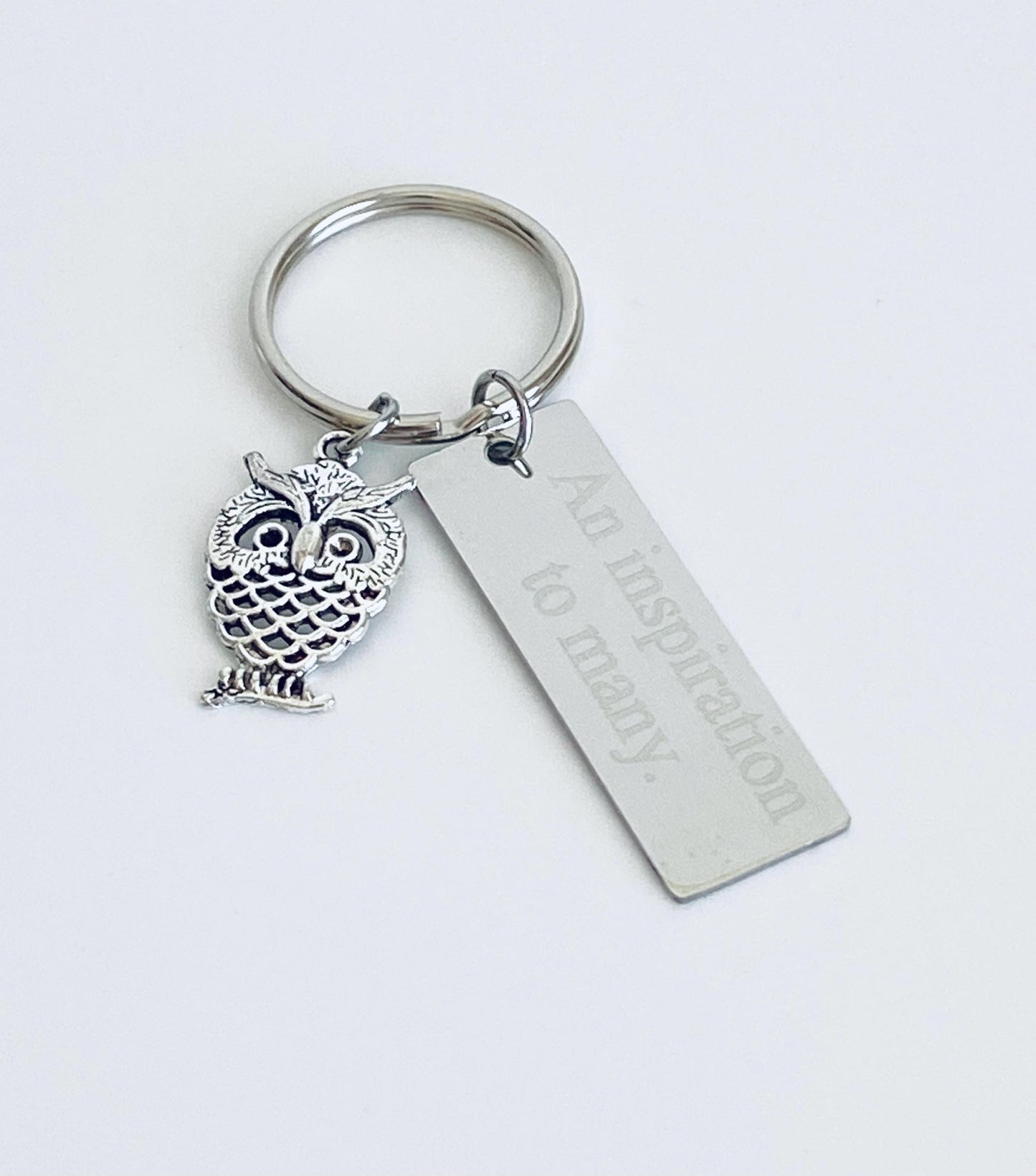 Personalized Owl Key Chain • Custom Engraved Wisdom Owl Gift