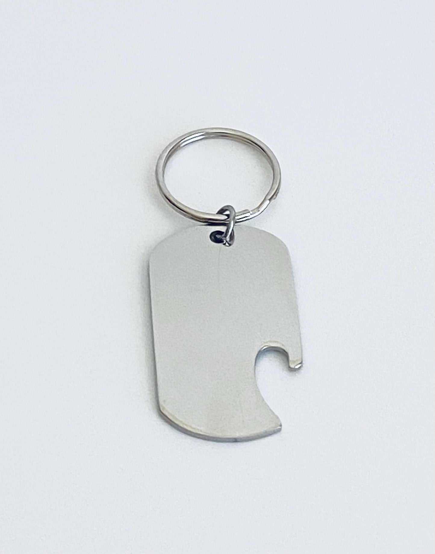 Personalized Stainless Steel Bottle Opener Key Chain • Custom Engraved Bar Tool Gift