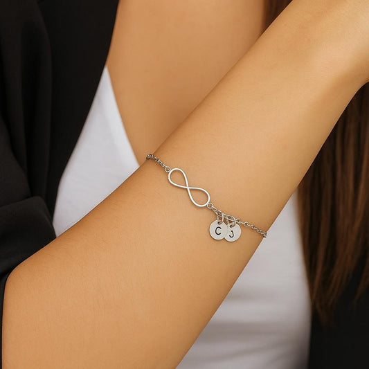 Personalized Infinity Bracelet • Sterling Silver or Gold Filled