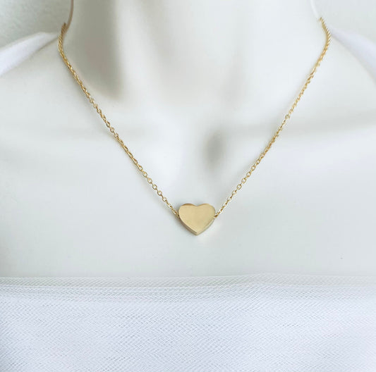 Personalized Floating Heart Necklace • Stainless Steel Heart Pendant Necklace
