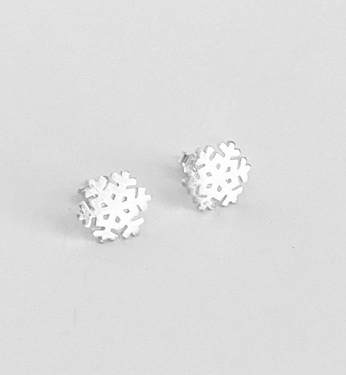 Sterling Silver Snowflake Stud Earrings • 925 Winter Snowflake Studs
