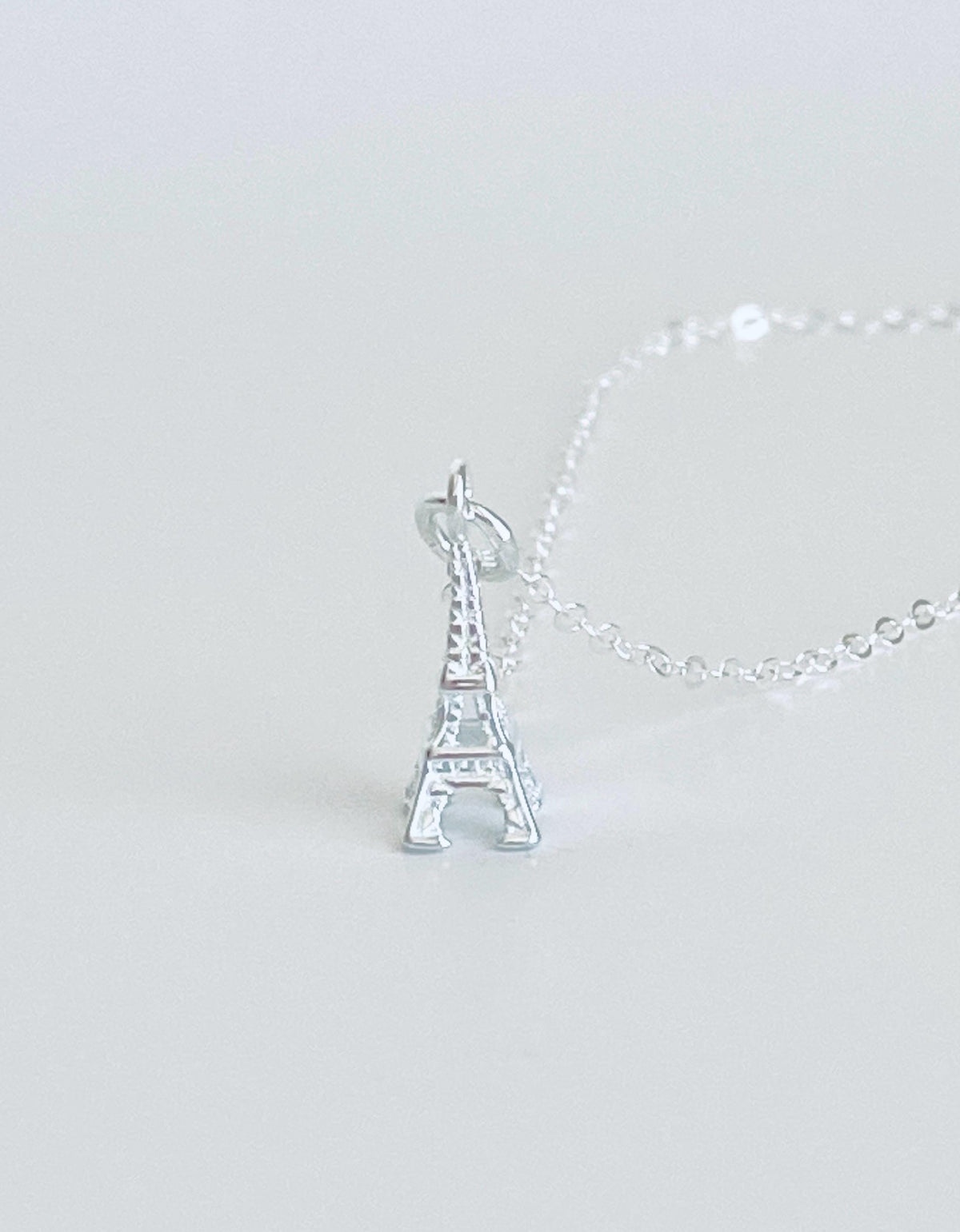Sterling Silver Eiffel Tower Pendant Necklace
