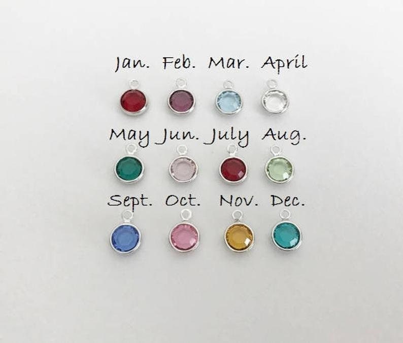 Personalized Stainless Steel Crystal Birthstone Bangle Bracelet