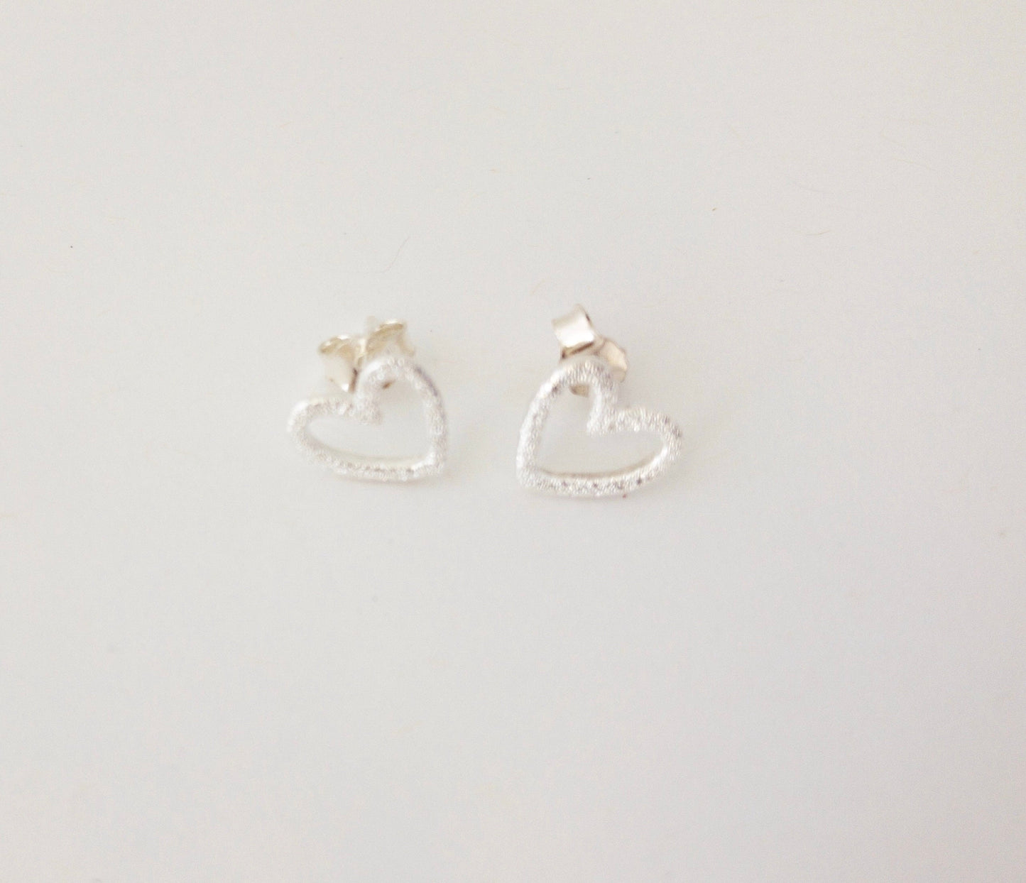 Sterling Silver Heart Stud Earrings • Classic Heart Shape Earrings